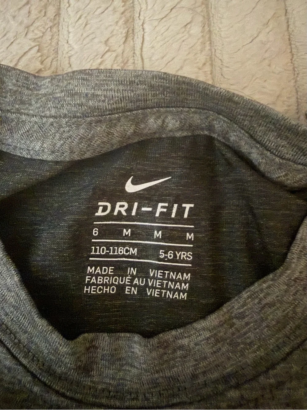 Nike Gray Short Sleeve Tee with Black & Red Graphic Dri-fit
